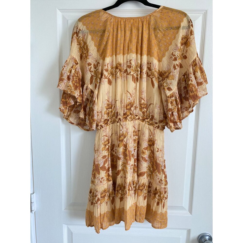 Spell Coco Lei Flutter Sleeve Dress In Caramel - … - image 2